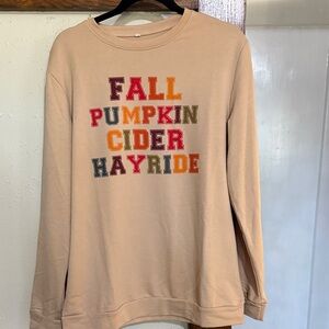 Fall Themed Beige Sweater